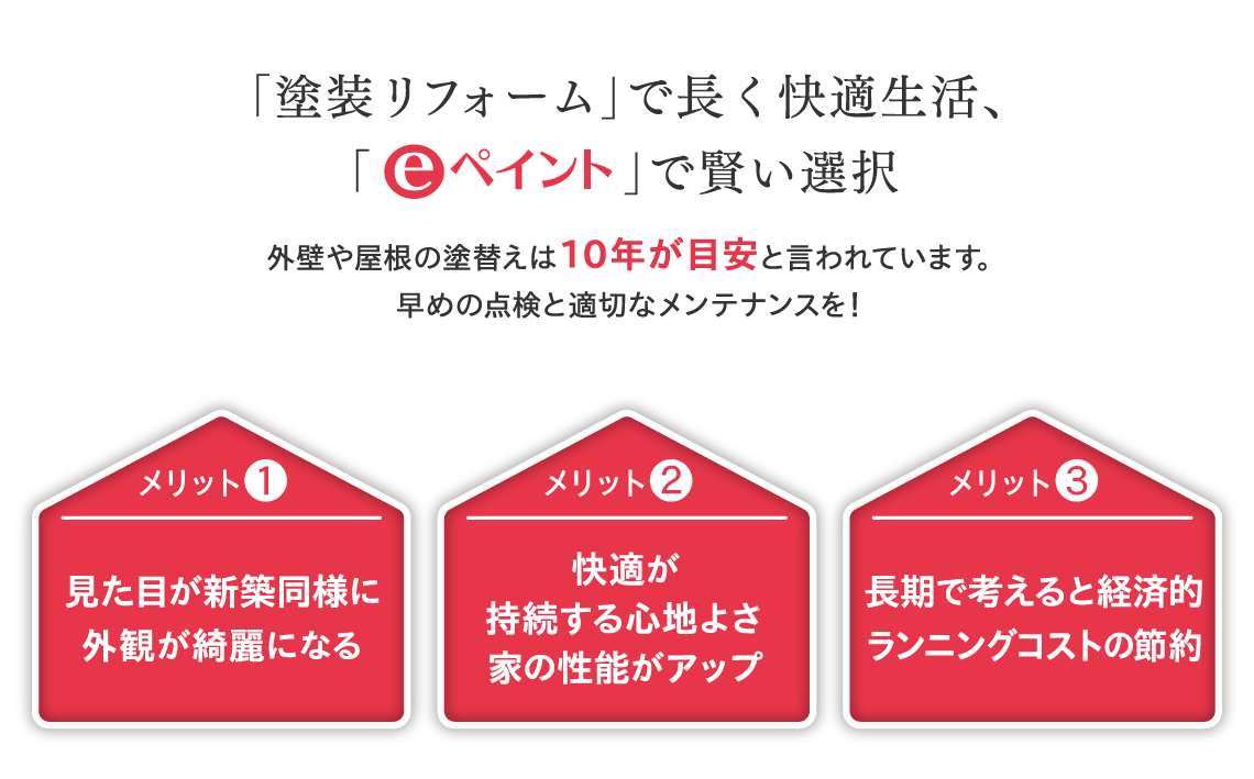 「塗装リフォーム」で長く快適生活、「eペイント」で賢い選択